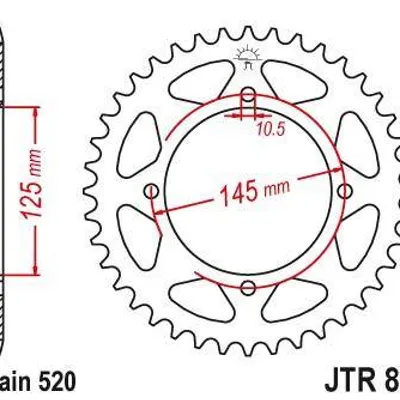 Zębatka tylna stalowa JT JTR857.41 ilość zębów 41Z