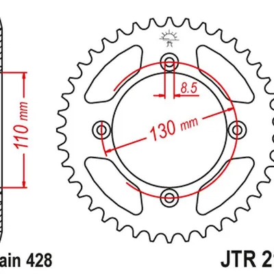 JT Zębatka tylna stalowa [50 zębów] HONDA CR80 86-02 / CR85 03-07