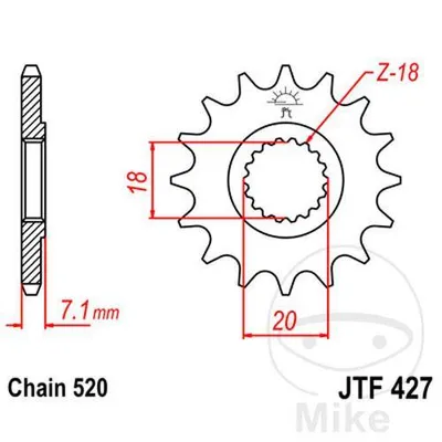 Zębatka przednia JT JTF427.11 (11Z)