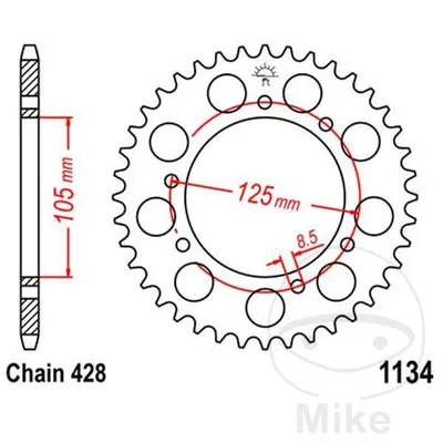 Zębatka tylna stalowa JT JTR1134.50 ilość zębów 50Z