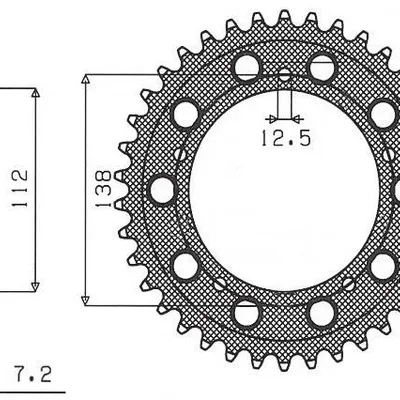 SUNSTAR Zębatka tylna stalowa HONDA CBF 600 / CB 600 / CB 650F 14-18 / CBR 650F 14-18 / VT 750DC  [42]