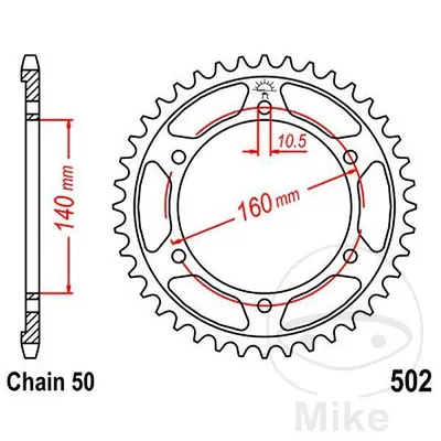 Zębatka tylna stalowa JT JTR502.47 ilość zębów 47Z