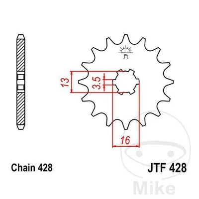 Zębatka przednia JT JTF428.12 (12Z)