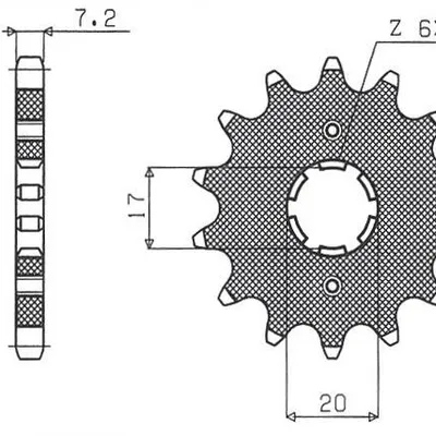 SUNSTAR Zębatka przednia stalowa HONDA XLR 125 CBR 125 / CLR 125 [17]