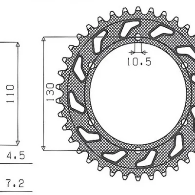 SUNSTAR Zębatka tylna stalowa YAMAHA R6 06-15 / MT-09 14-15 / SUZUKI GSXR 750 11-15 / SUZUKI GSX R 600 11-15  [47]