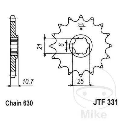 Zębatka przednia JT JTF331.15 (15Z)