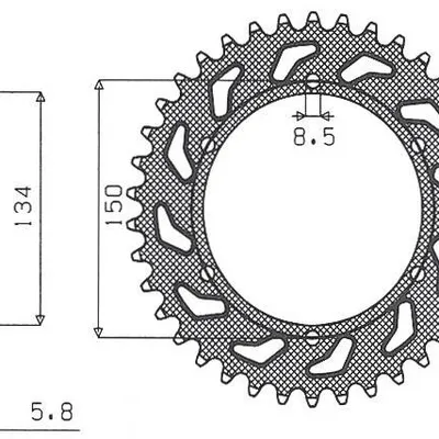 SUNSTAR Zębatka tylna stalowa KAWASAKI KX/KXF 84-20 [50]