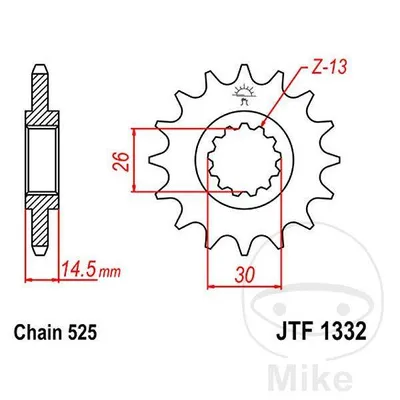 Zębatka przednia JT JTF1332.14 (14Z)