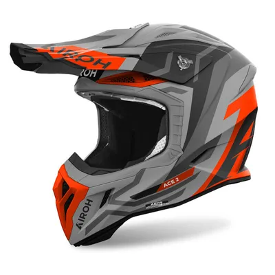 Kask cross Airoh Aviator Ace 2 Ground szary,pomarańczowy / matowy