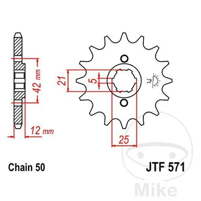 Zębatka przednia JT JTF571.17 (17Z)