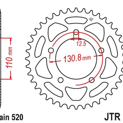 JT Zębatka tylna stalowa [45 zębów] BMW S 1000 RR 09-20