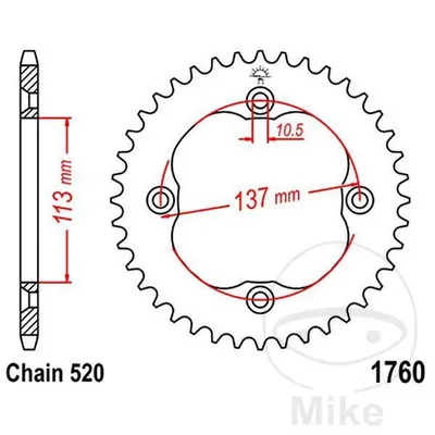 Zębatka tylna stalowa JT JTR1760.38 ilość zębów 38Z