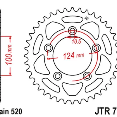 JT Zębatka tylna stalowa [48 zębów] DUCATI PANIGALE 899 14-15 / SCRAMBLER 800 15-18