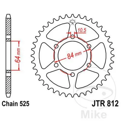 Zębatka tylna stalowa JT JTR812.43 ilość zębów 43Z