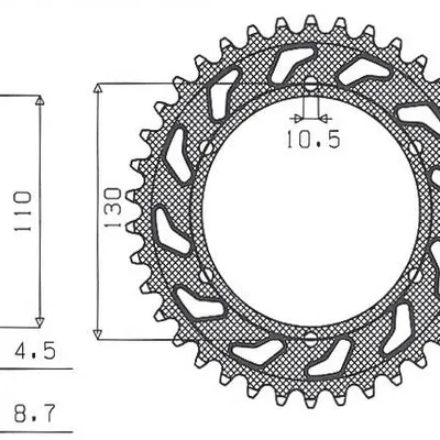 SUNSTAR Zębatka tylna stalowa SUZUKI GSXR 1000 09-16 [42]