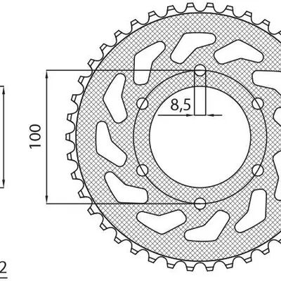 SUNSTAR Zębatka tylna stalowa YAMAHA YZF 125R 08-15  [48]