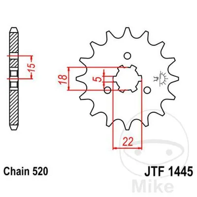 Zębatka przednia JT JTF1445.14 (14Z)