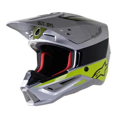 Kask na cross Alpinestars S-M5 BOND kolor: srebrny,czarny