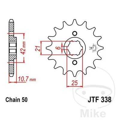 Zębatka przednia JT JTF338.17 (17Z)