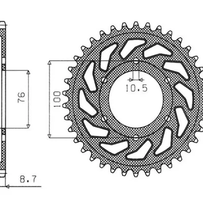 SUNSTAR Zębatka tylna stalowa SUZUKI GSXR1100 / GSXR750 92-95 [52]