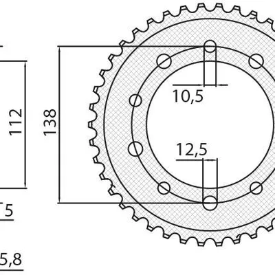 SUNSTAR Zębatka tylna stalowa HONDA CTX 700 DCT 14-16 / NC 700/750 12-19  [39]