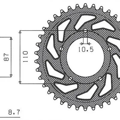 SUNSTAR Zębatka tylna stalowa SUZUKI VZ 800 MARAUDER 97-04 [48]