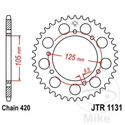 Zębatka tylna stalowa JT JTR1131.45 ilość zębów 45Z