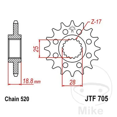Zębatka przednia JT JTF705.16 (16Z)