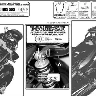 KAPPA stelaż kufra centralnego KAWASAKI ER5 500 (01-07)