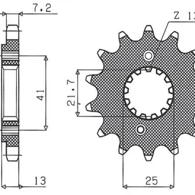 SUNSTAR Zębatka przednia stalowa HONDA XL 600/650V 89-07 / XL 700V [15]