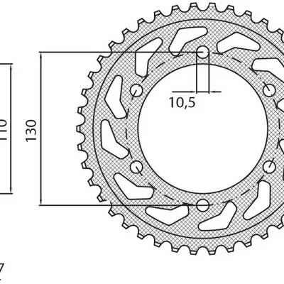 SUNSTAR Zębatka tylna stalowa YAMAHA R6 03-05  [48]