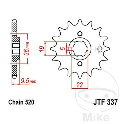 Zębatka przednia JT JTF337.12 (12Z)