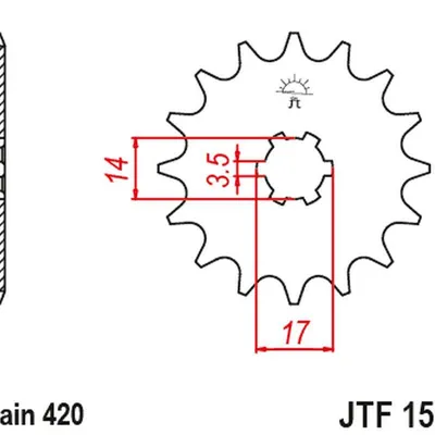 JT Zębatka przednia [14 zębów] KAWASAKI Z125 PRO BR125 17-18