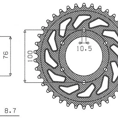 SUNSTAR Zębatka tylna stalowa SUZUKI GSXR1100 / GSXR750 92-95 [48]