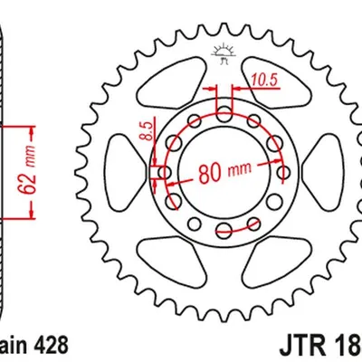 JT Zębatka tylna stalowa [47 zębów] YAMAHA YZ 80 81-83 / DT 125/175 74-77 / TW 125 99-02 / TW 200 89- / XT 350 85-00 84247JT