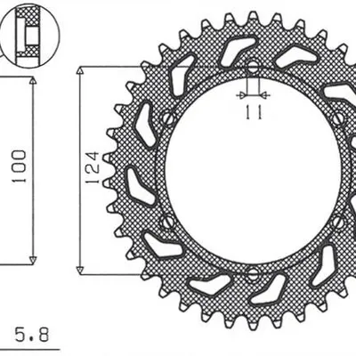 SUNSTAR Zębatka tylna stalowa DUCATI MONSTER 600/620 99-04  [46]