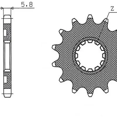 SUNSTAR Zębatka przednia stalowa KAWASAKI KXF 450 06-19 / YFZ 450 04-13 [13]