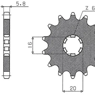 SUNSTAR Zębatka przednia stalowa KAWASAKI KX 65/80/85 [13]