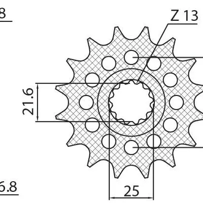 SUNSTAR Zębatka przednia stalowa HONDA NC 750X/S/DCT 14-15 / INTEGRA 750 DCT 14-15 [16]