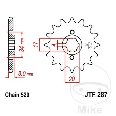 Zębatka przednia JT JTF287.15 (15Z)