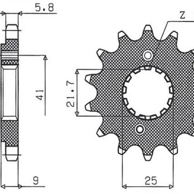 SUNSTAR Zębatka przednia stalowa HONDA XR 600R 91-00 / TRX 400EX /X 05-14 [14]