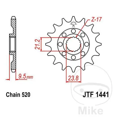 Zębatka przednia JT JTF1441.15 (15Z)