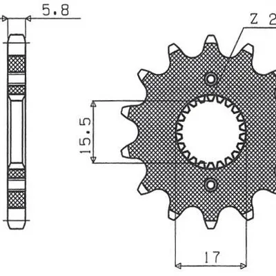 SUNSTAR Zębatka przednia stalowa HONDA CR 80/85 86-07 [15]