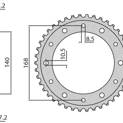 SUNSTAR Zębatka tylna stalowa BMW F 800GS 08-12  [42]