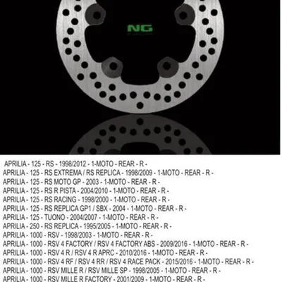 NG Tarcza hamulcowa tył APRILIA RS 125 / TUONO 1000 / RSV 1000