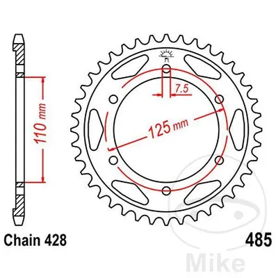 Zębatka tylna stalowa JT JTR485.48 ilość zębów 48Z