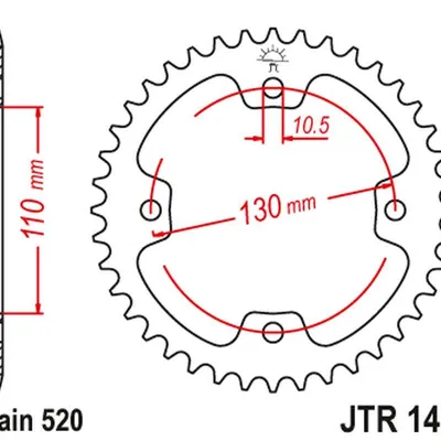 JT Zębatka tylna stalowa [38 zębów] KAWASAKI KFX 450 08-14