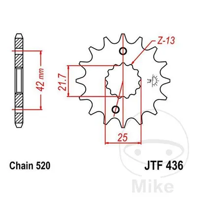 Zębatka przednia JT JTF436.15 (15Z)