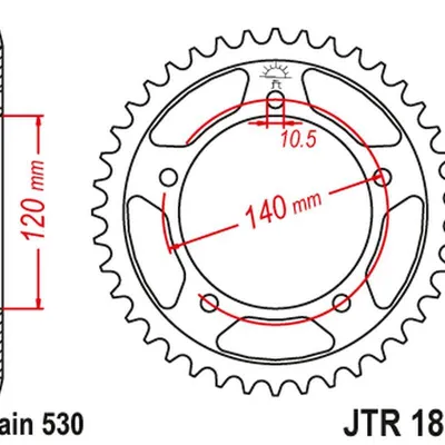 JT Zębatka tylna stalowa [45 zębów] TRIUMPH TIGER 1050 07-14 kolor czarny