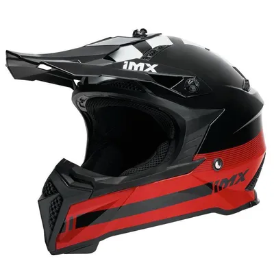 Kask cross IMX FMX-02 czarny czerwony